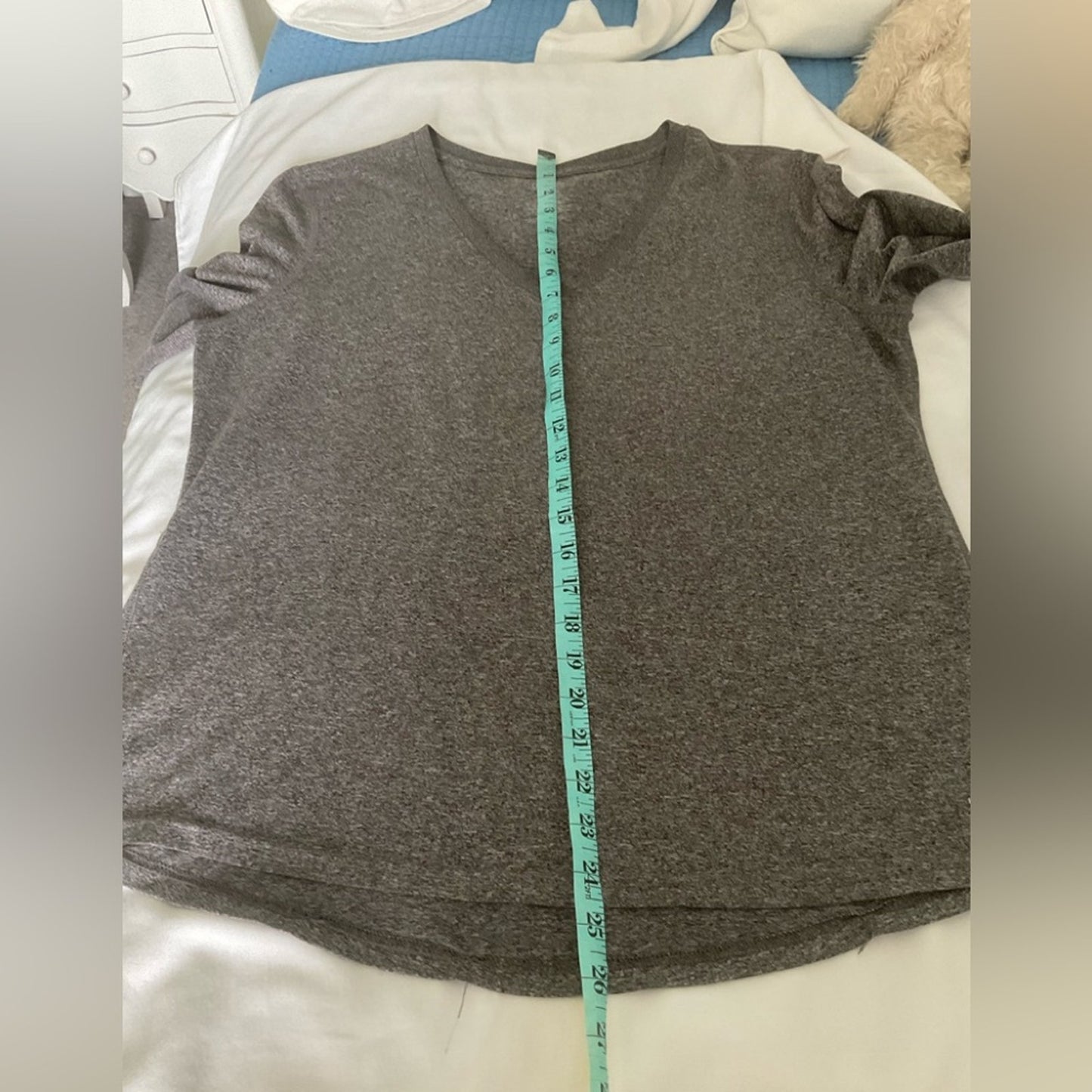 Danskin Now Charcoal Long Sleeve V-Neck Top