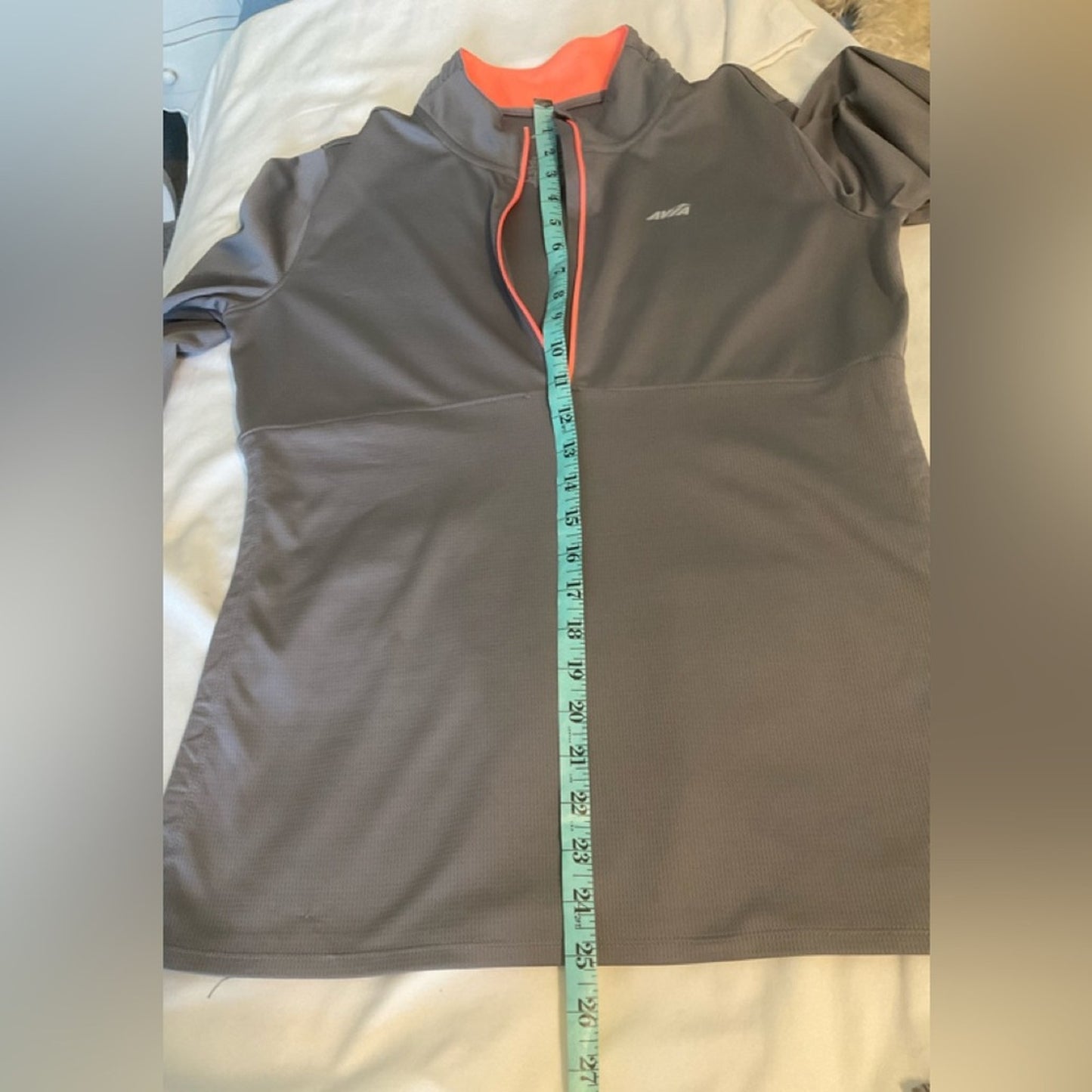 Avia Women's Gray Sweatshirt with Coral Zipper