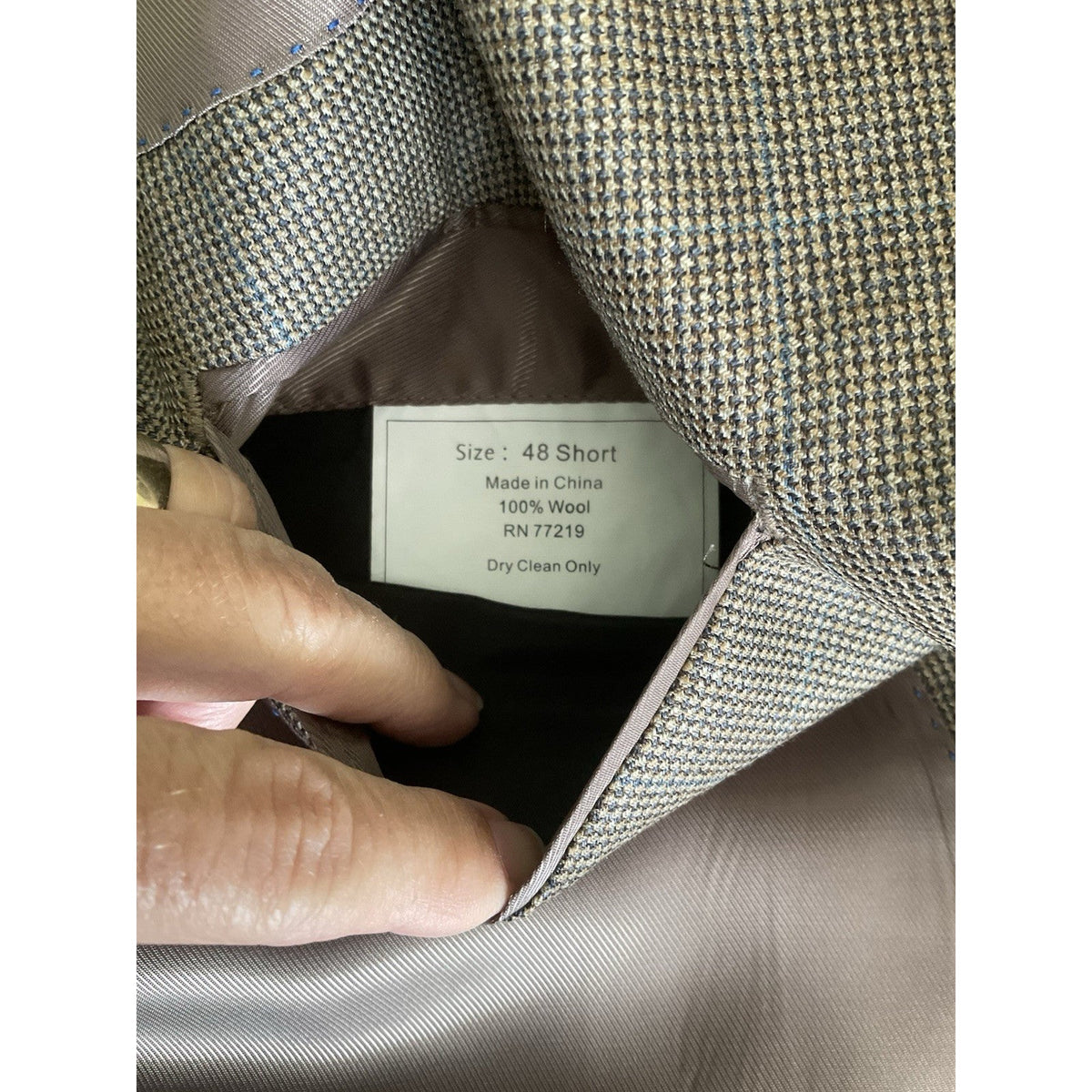Pronto Uomo Couture Brown Houndstooth Wool 2-Button Blazer 48S