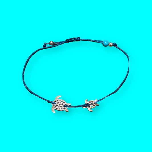 Jackie Gallagher Designs - Sterling silver Corded Turtle or Starfish  Bracelet: Turtle