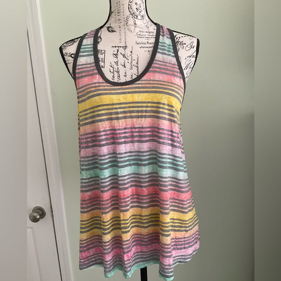 Burgundy Apparel - Racerback colored stripes tank top