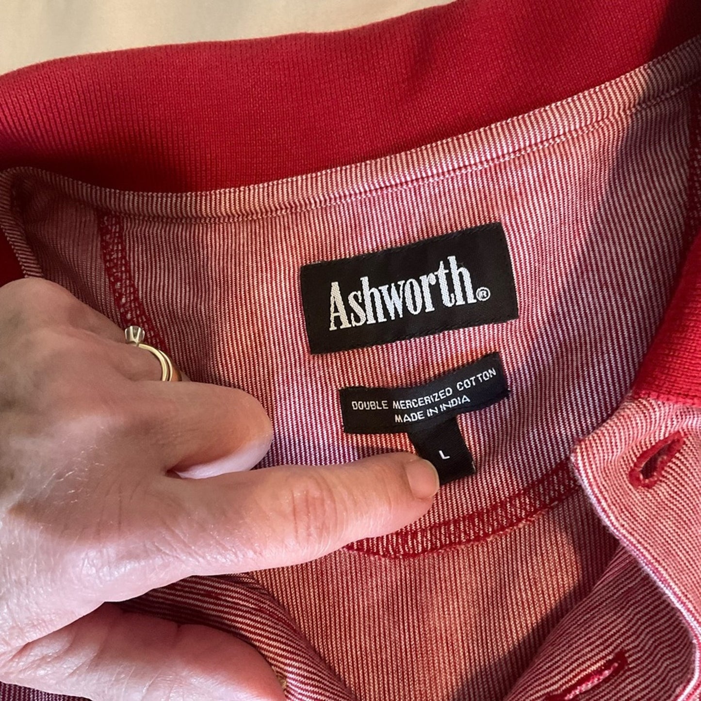 Ashworth Red Polo Shirt Classic Short-Sleeved Design