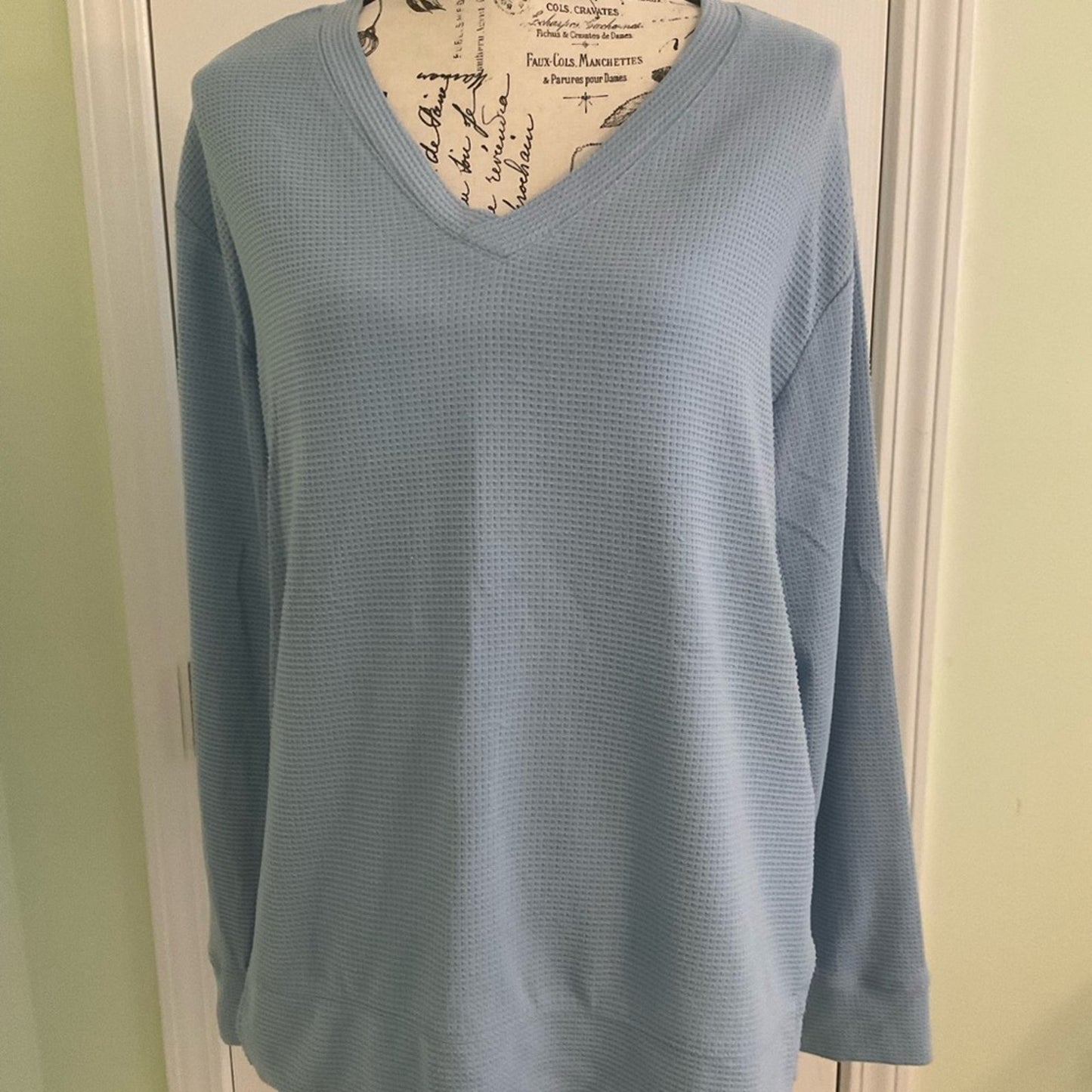 Cuddl Duds Sky Blue V-Neck Pajamas