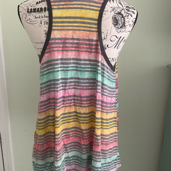 Burgundy Apparel - Racerback colored stripes tank top
