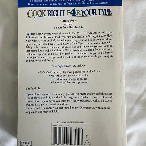 Cook Right 4 your type book