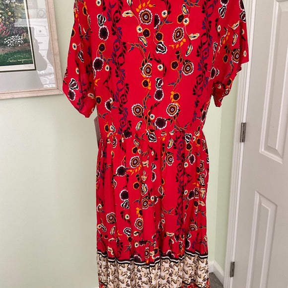 Red Print dress