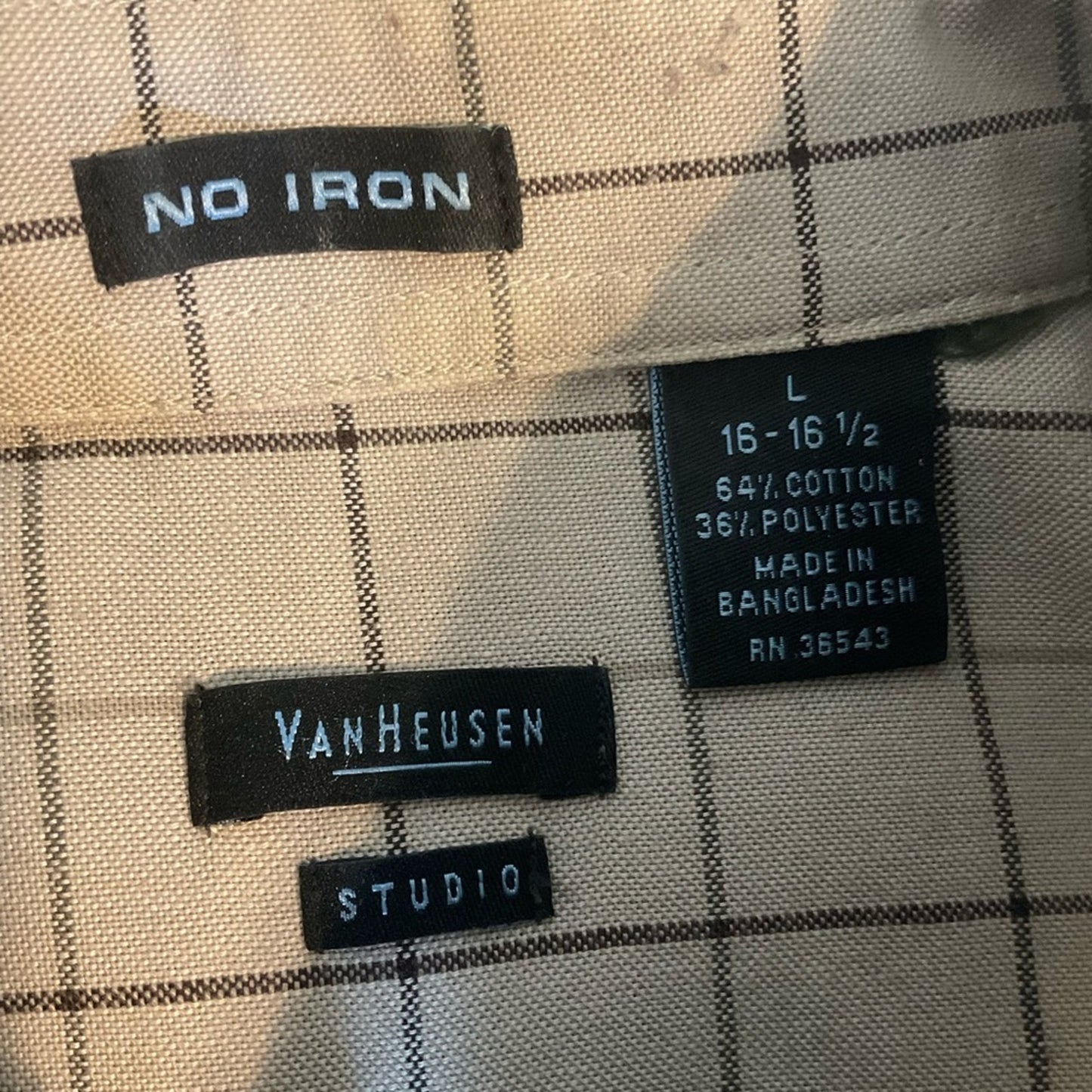 Van Heusen Tan Casual Button Down Shirt