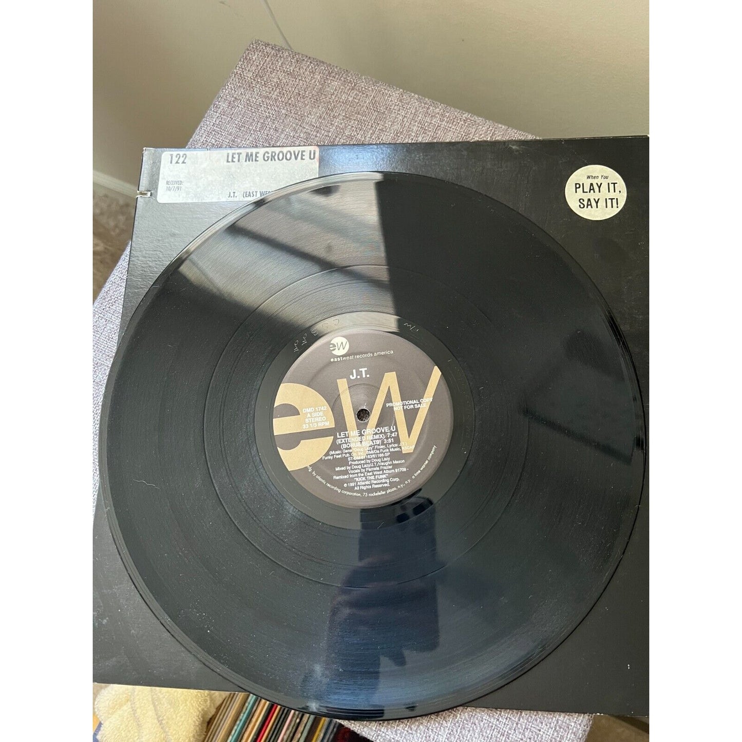 J.T. 12" Lp Let Me Groove U Record EX Cover VG+ PROMO Electronic On Vinyl