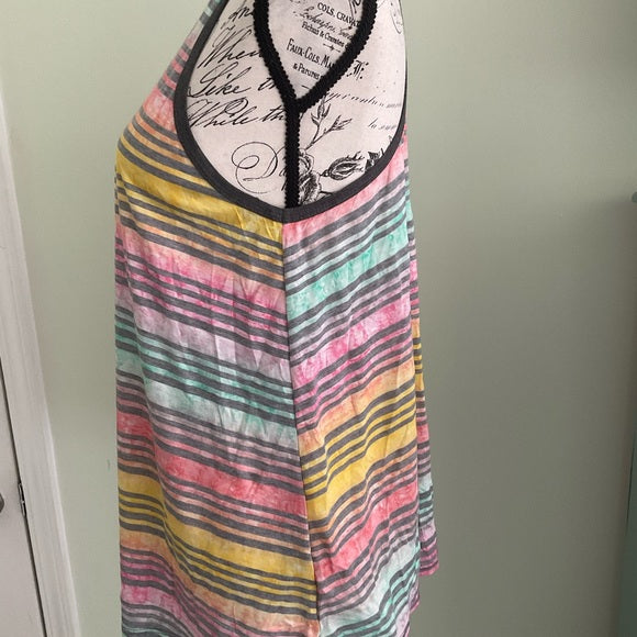 Burgundy Apparel - Racerback colored stripes tank top