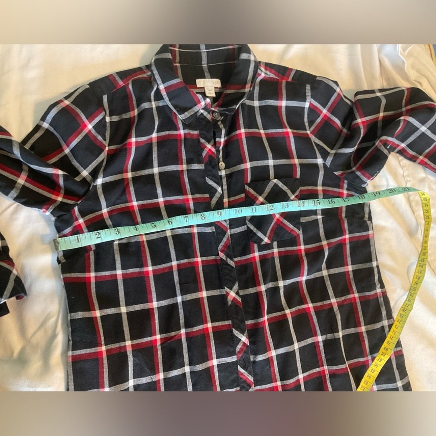 J. Jill Black plaid button down blouse