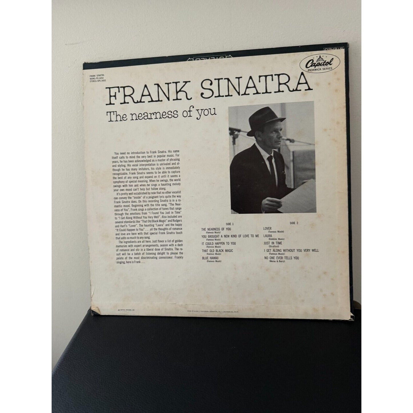 Frank Sinatra - The Nearness Of You - Vinyl LP (Capitol PC-3450) (1967)
