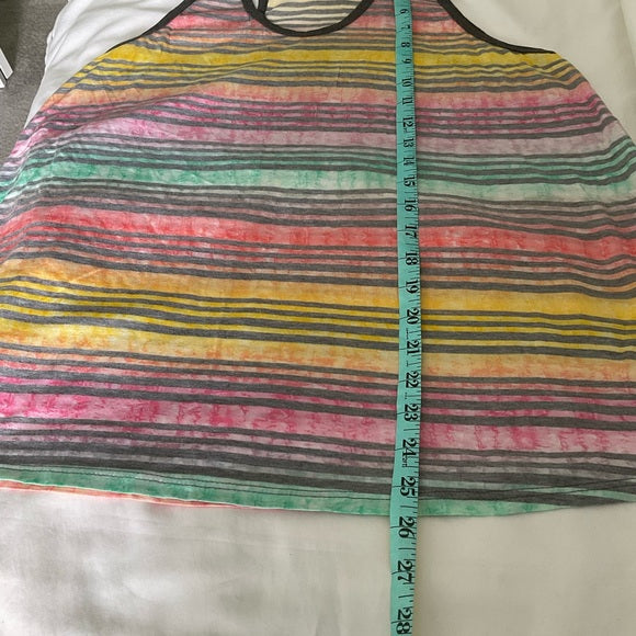 Burgundy Apparel - Racerback colored stripes tank top