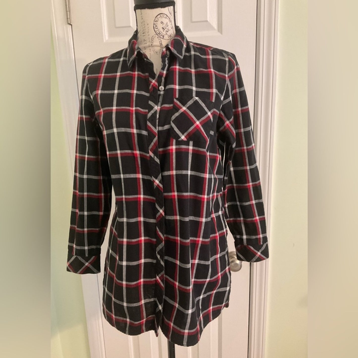 J. Jill Black plaid button down blouse