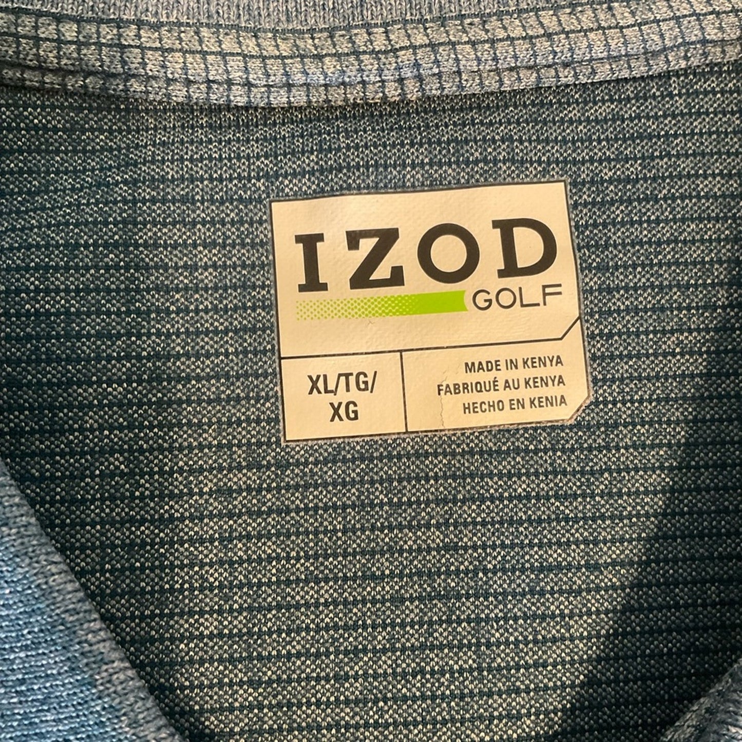 Izod Blue Polo Shirt Classic Knit Casual