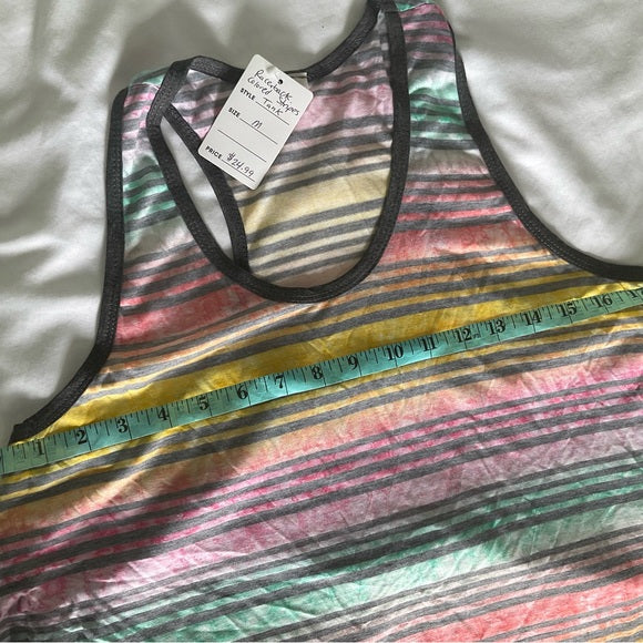 Burgundy Apparel - Racerback colored stripes tank top