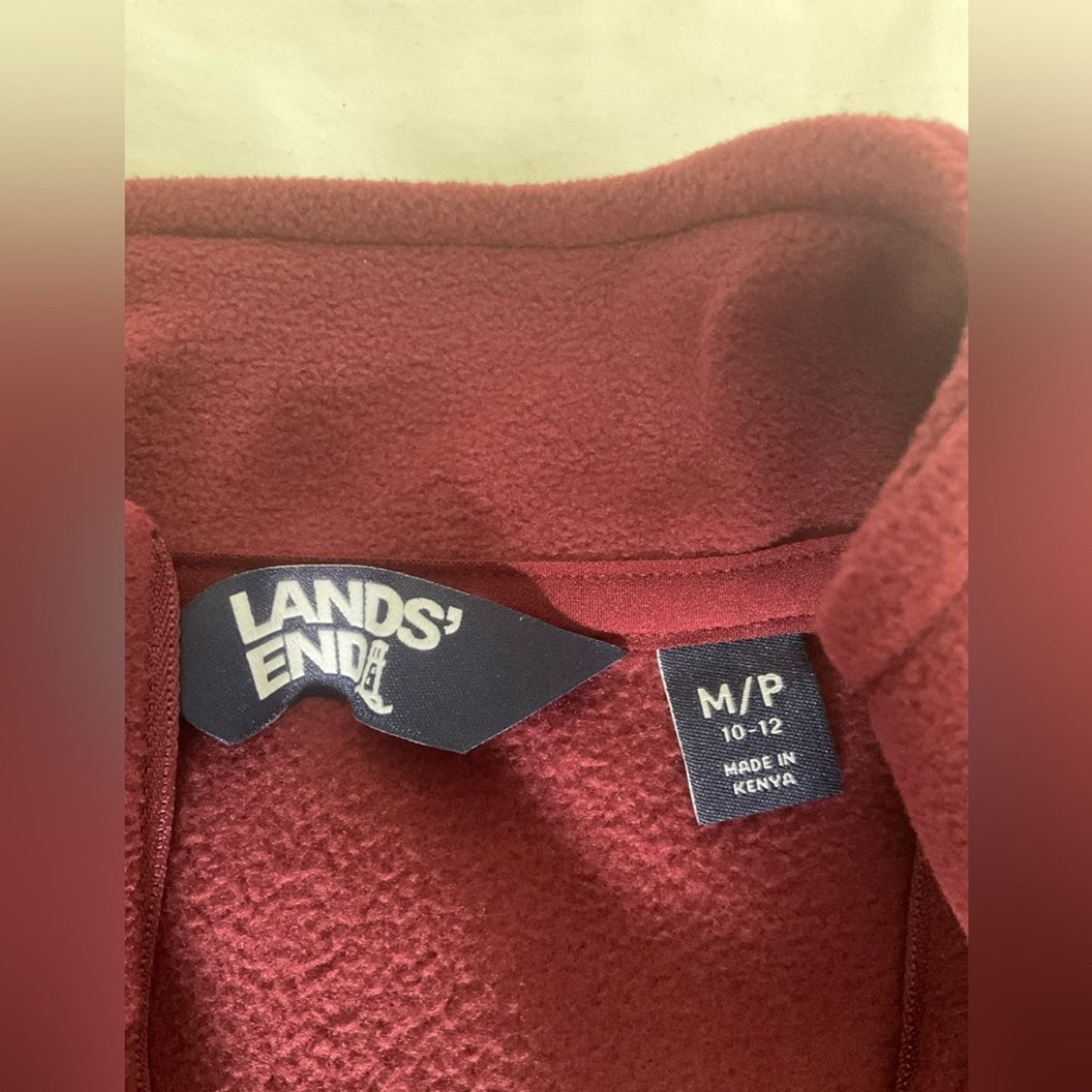 Lands’ End Burgundy Quarter-Zip Pullover