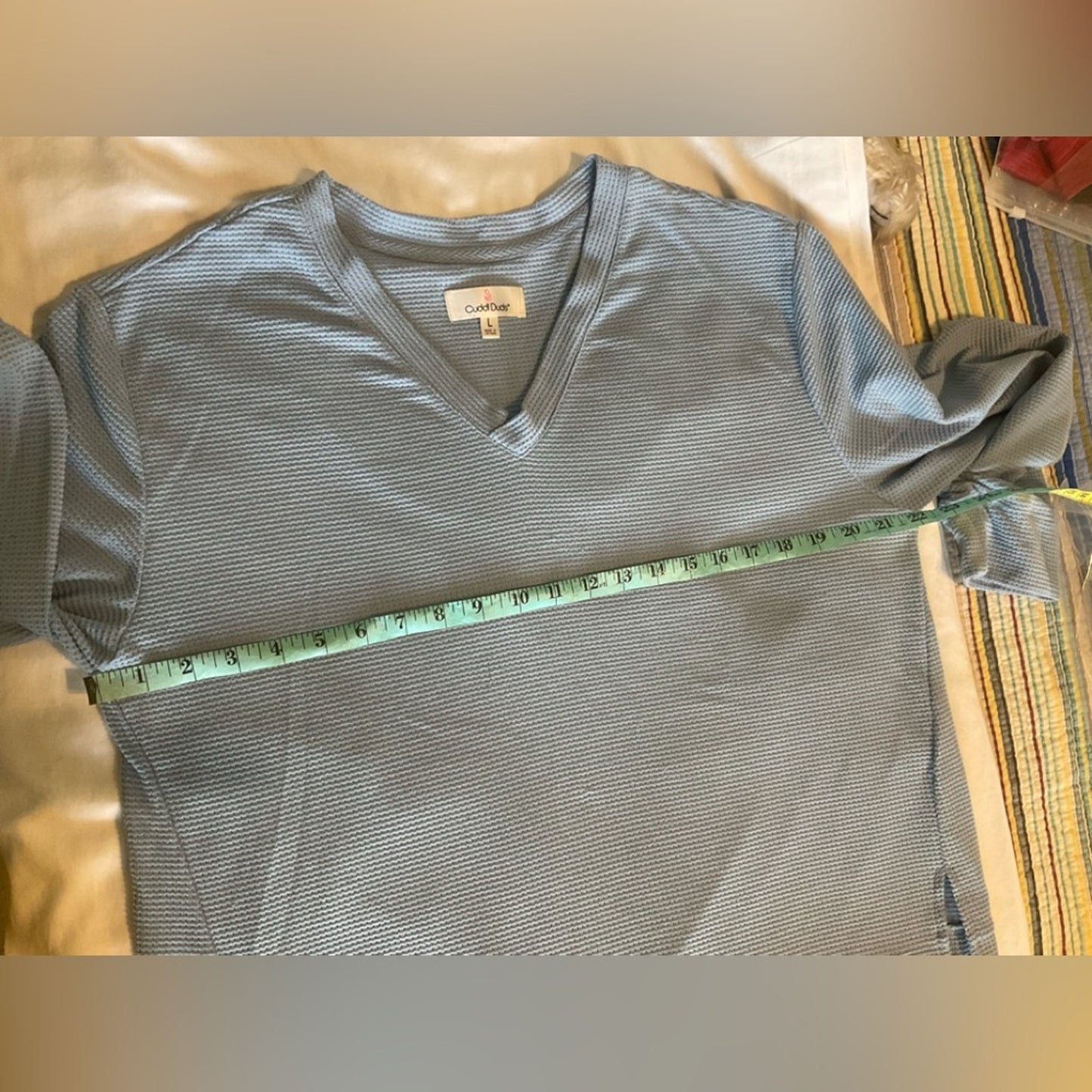 Cuddl Duds Sky Blue V-Neck Pajamas