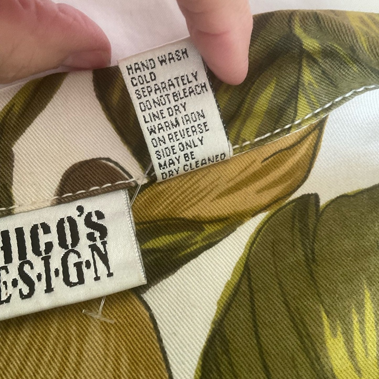 Chico's Brown and Green Floral Jean Jacket