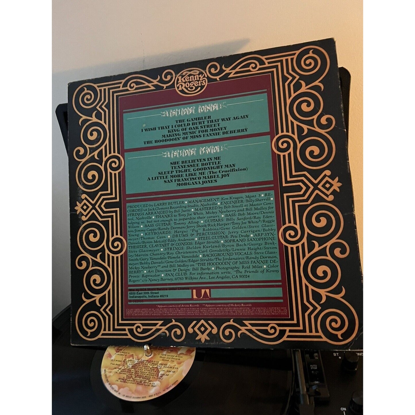 Kenny Rogers – The Gambler Original Vinyl Record LP Album UA-LA934-H 1978