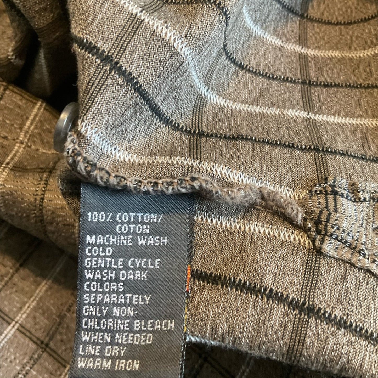 Greg Norman Collection Brown Plaid Polo Shirt
