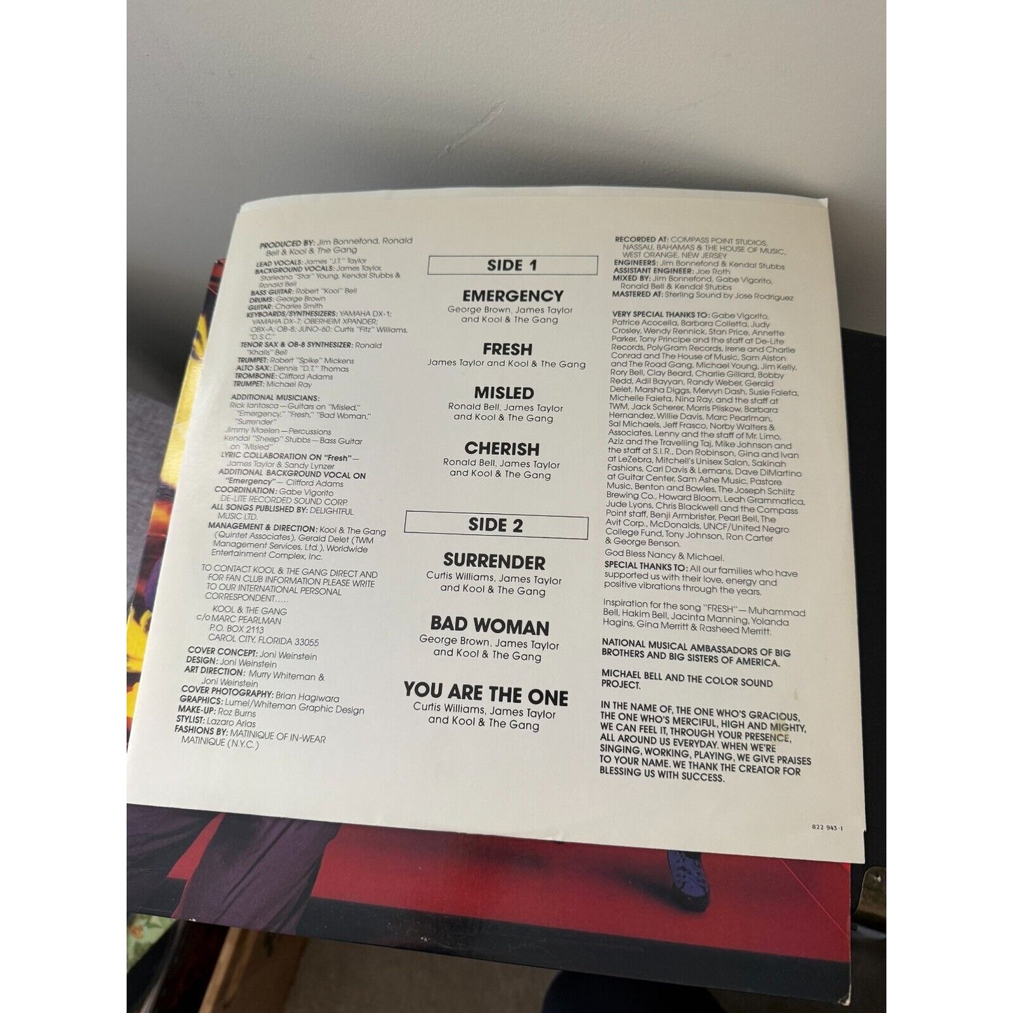 Kool and the Gang Emergency Vinyl LP 1984 De-Lite Records Classic Funk Disco