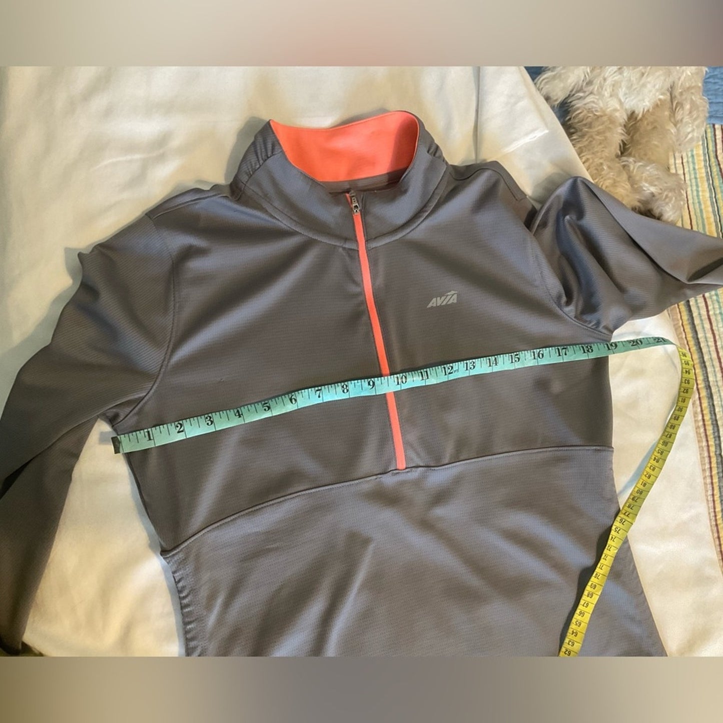 Avia Women's Gray Sweatshirt with Coral Zipper