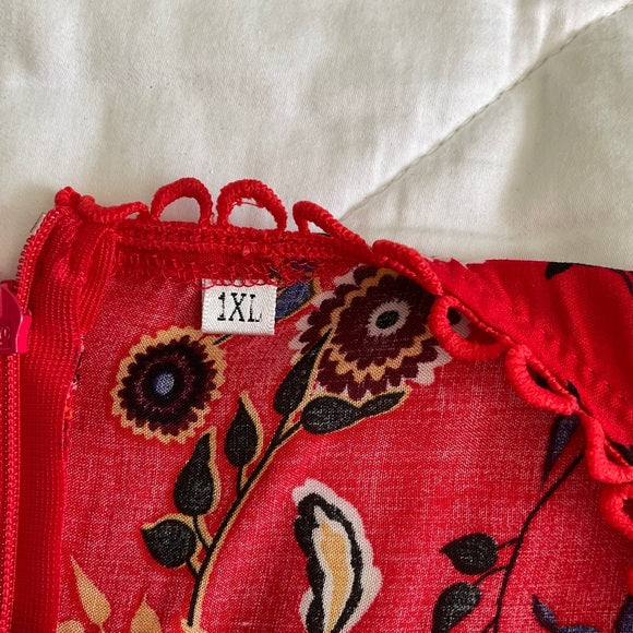 Red Print dress