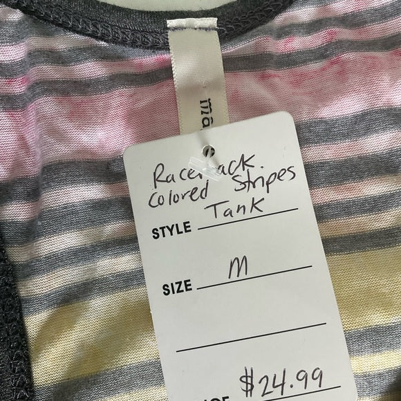 Burgundy Apparel - Racerback colored stripes tank top