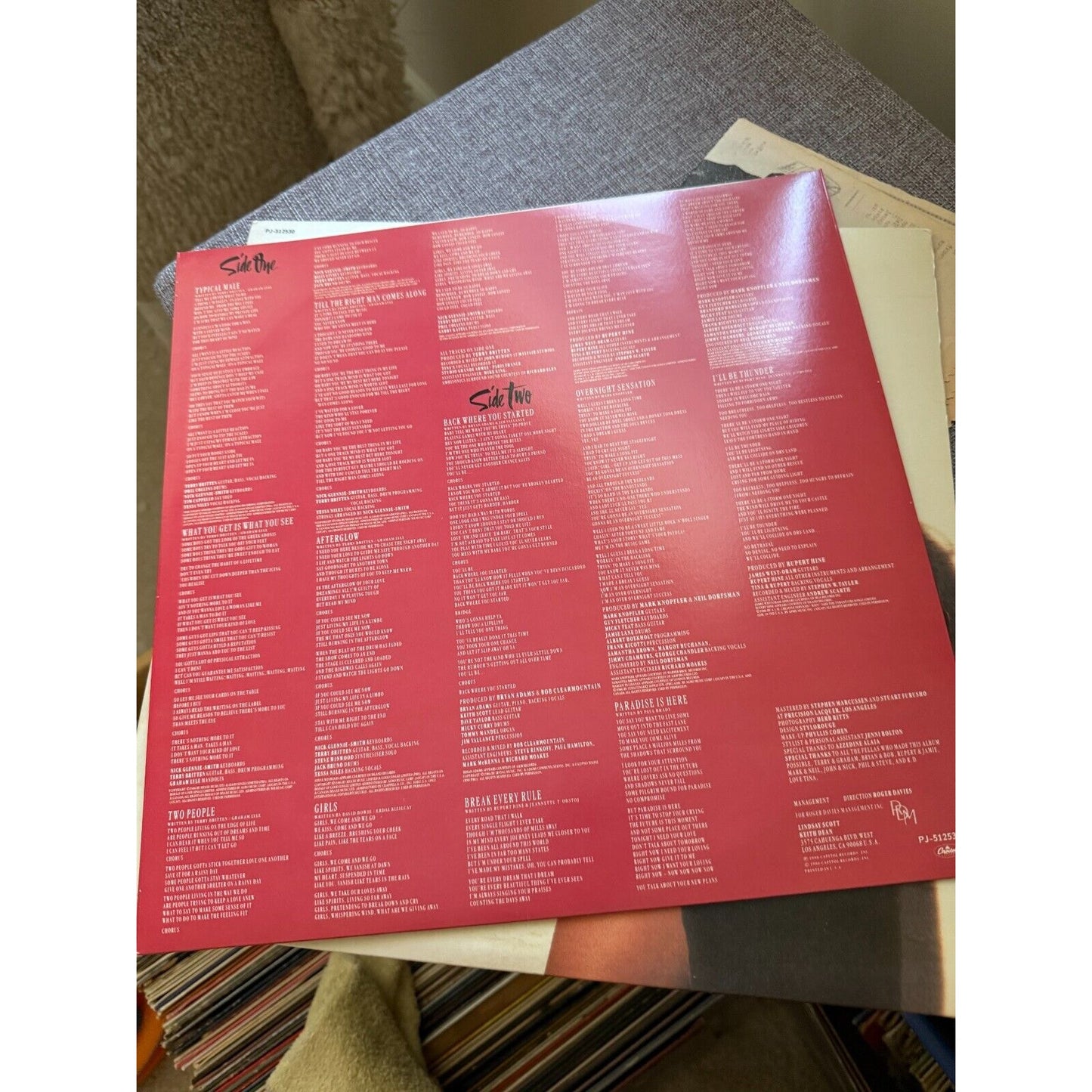 Tina Turner – Break Every Rule - 1986 - Capitol PJ-12530 Vinyl LP