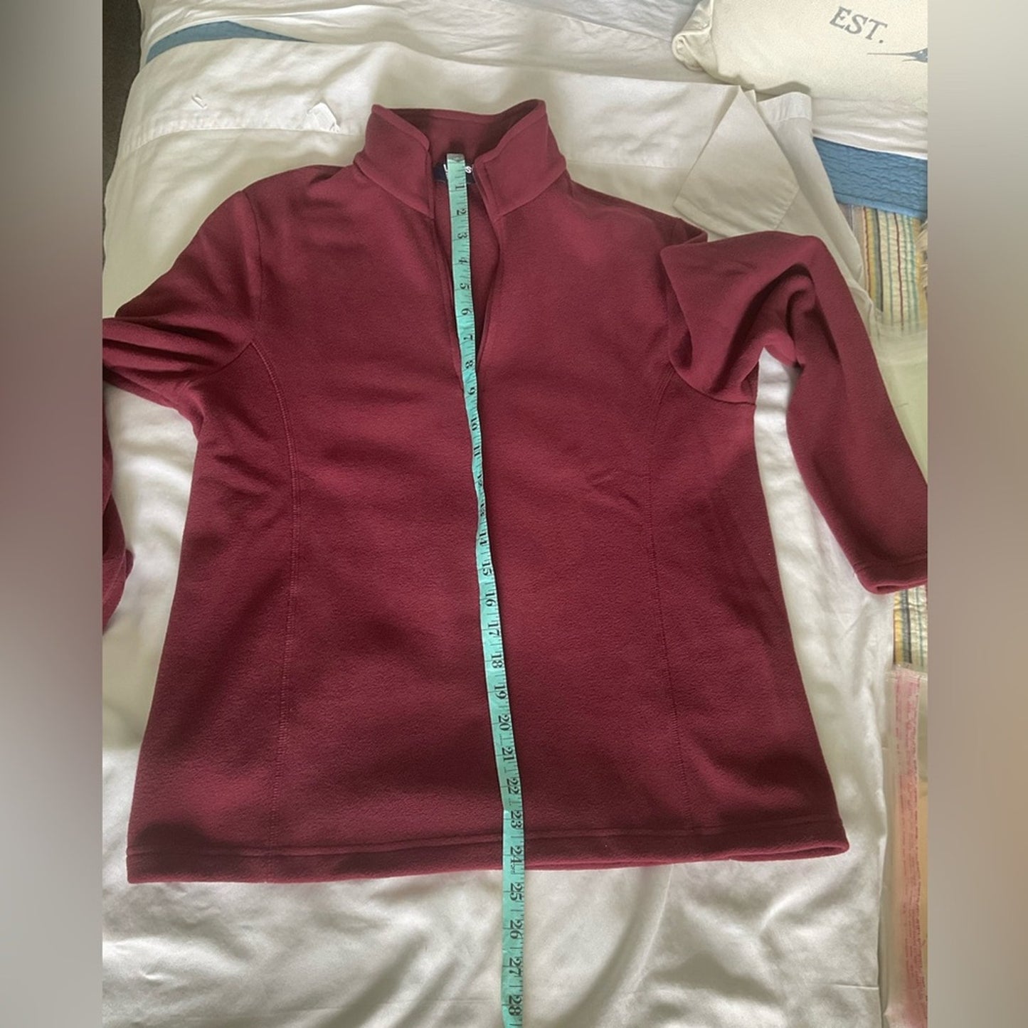Lands’ End Burgundy Quarter-Zip Pullover