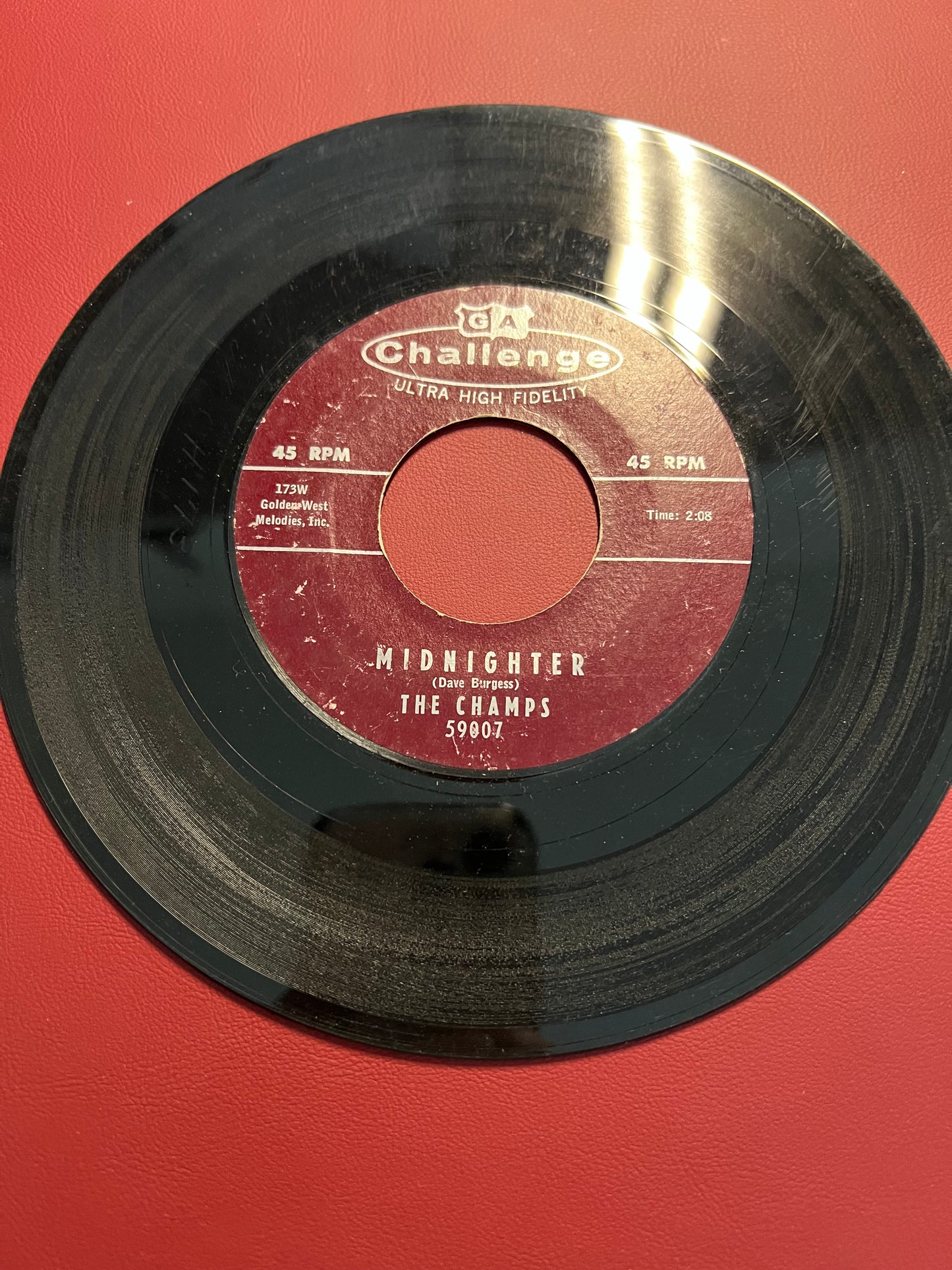 45 RECORD - The Champs - EL Rancho Rock/ Midnight