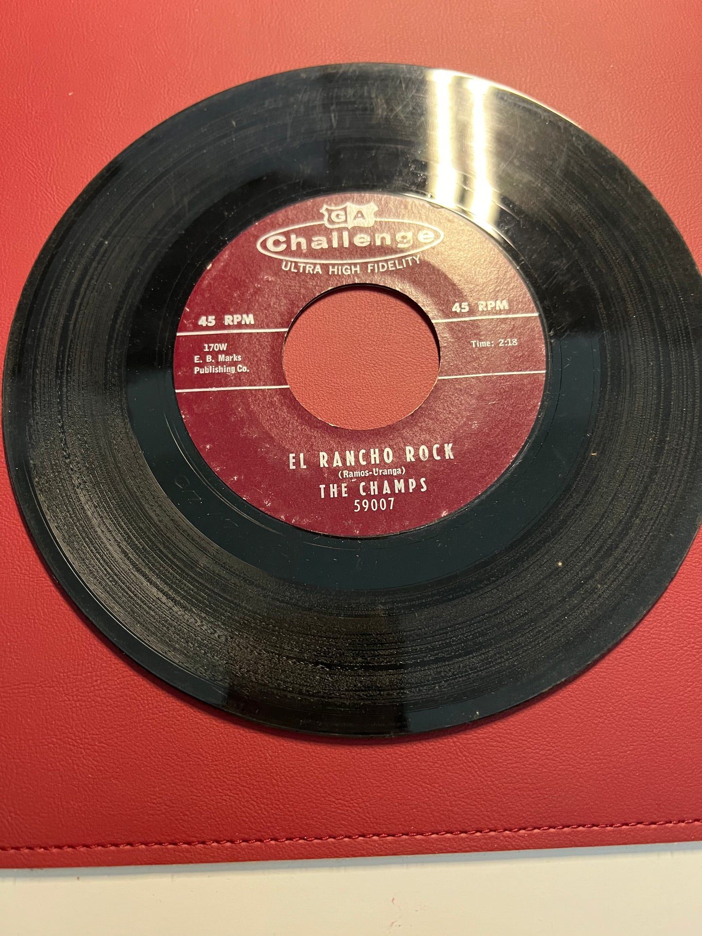 45 RECORD - The Champs - EL Rancho Rock/ Midnight