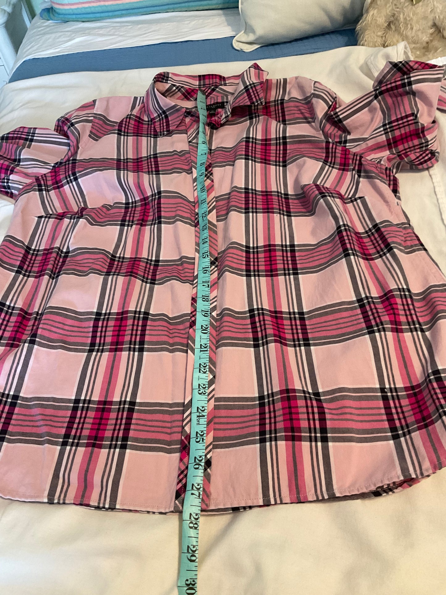 TalbotsPlus Size Button Down plaid Blouse
