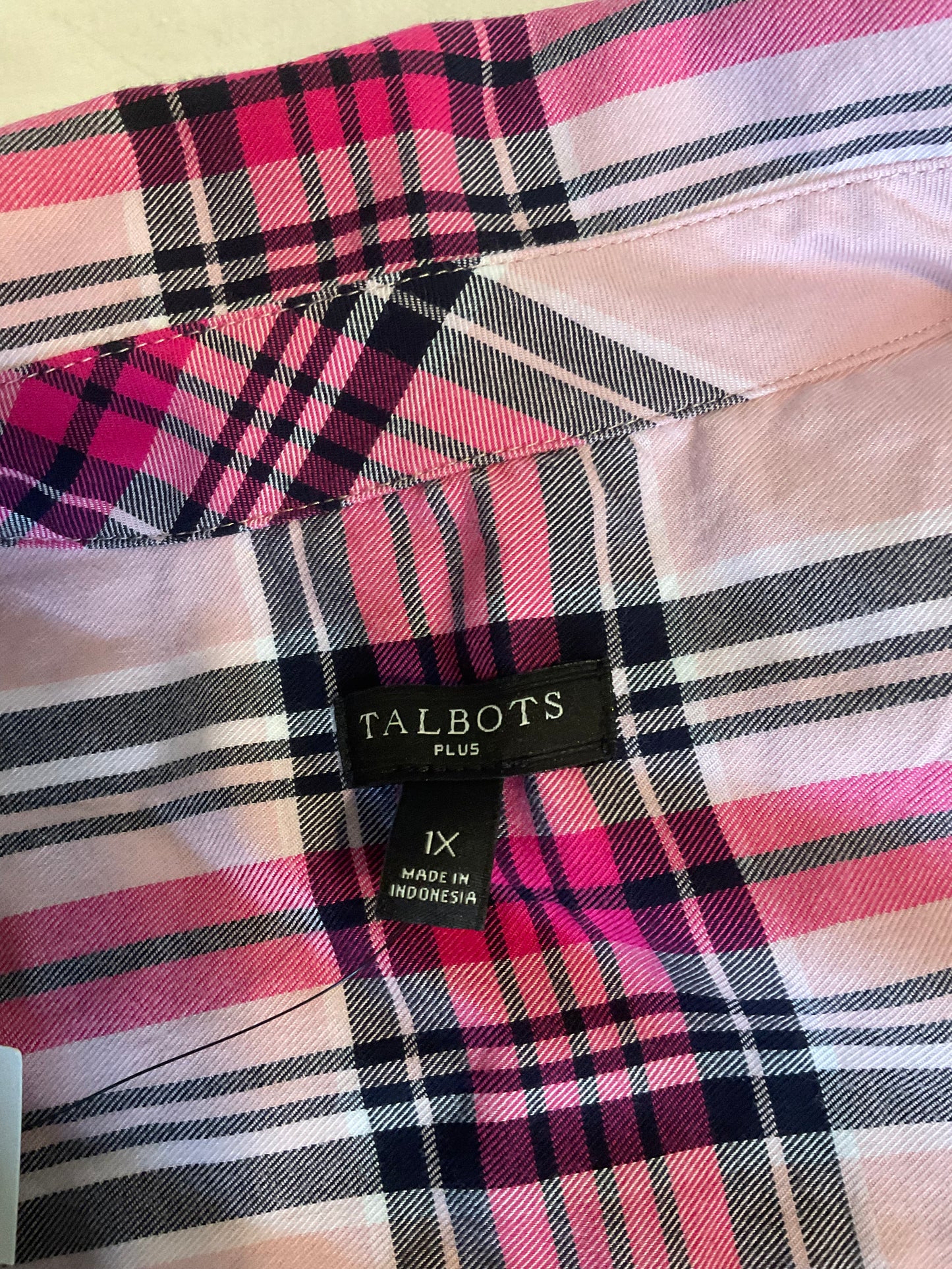 TalbotsPlus Size Button Down plaid Blouse