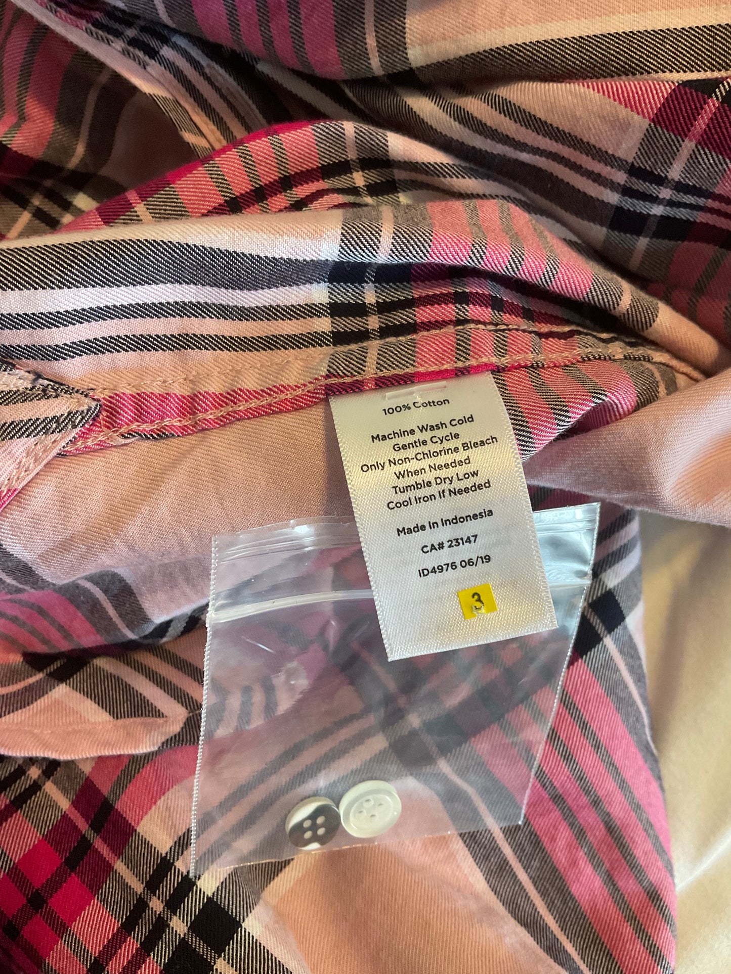 TalbotsPlus Size Button Down plaid Blouse