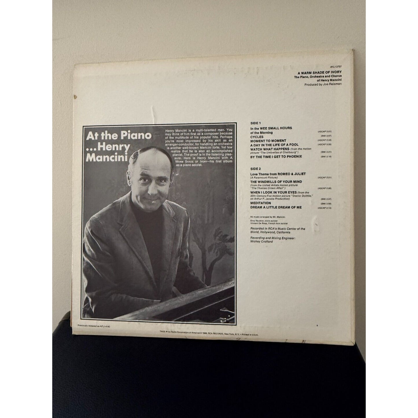 Henry Mancini - A Warm Shade Of Ivory VINYL LP AYL1-3757