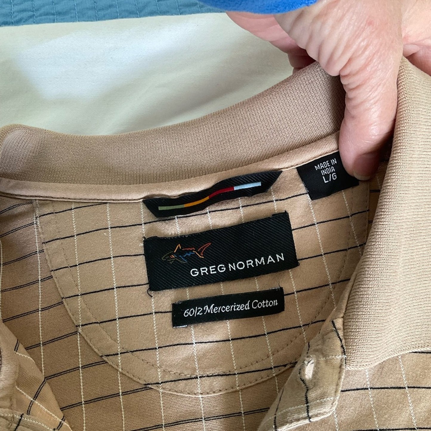 Greg Norman Collection Tan Polo Shirt Classic Design