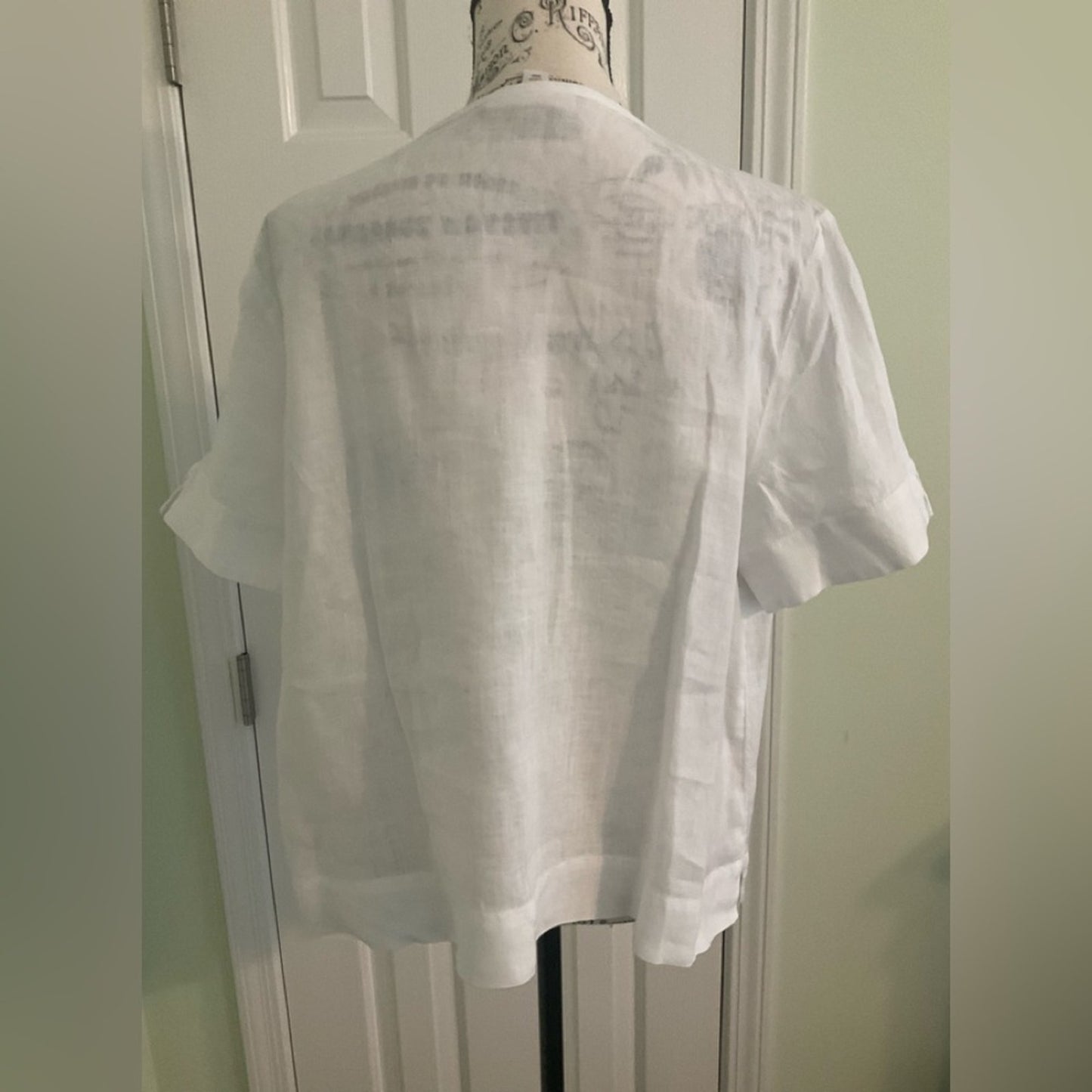Charter Club White Linen Blouse