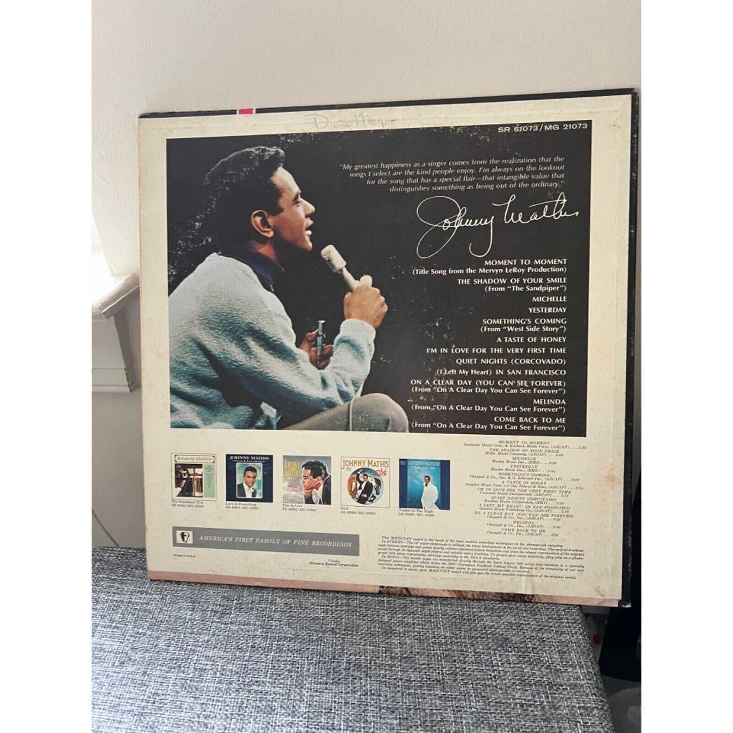 Johnny Mathis - The Shadow Of Your Smile - SR 61073 Vinyl Record LP