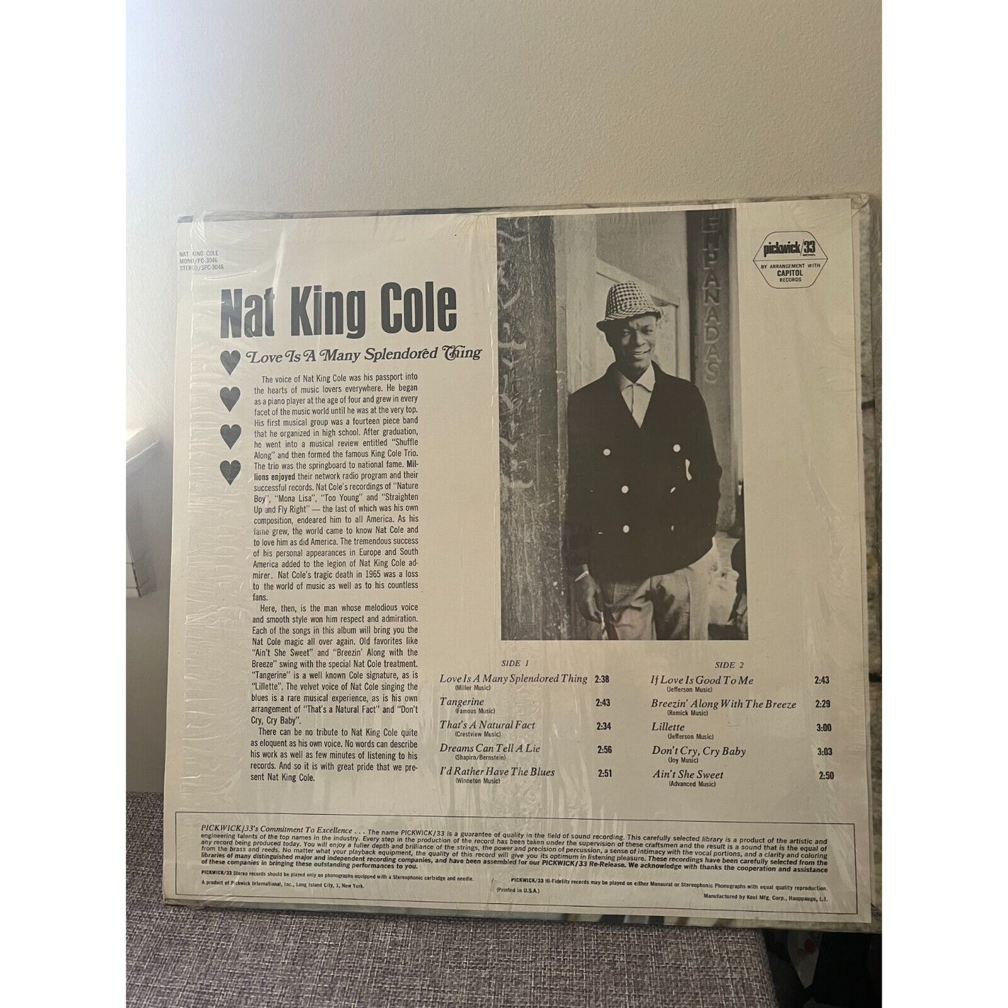 NAT KING COLE Love Is A Many Splendored Thing Vinyl LP