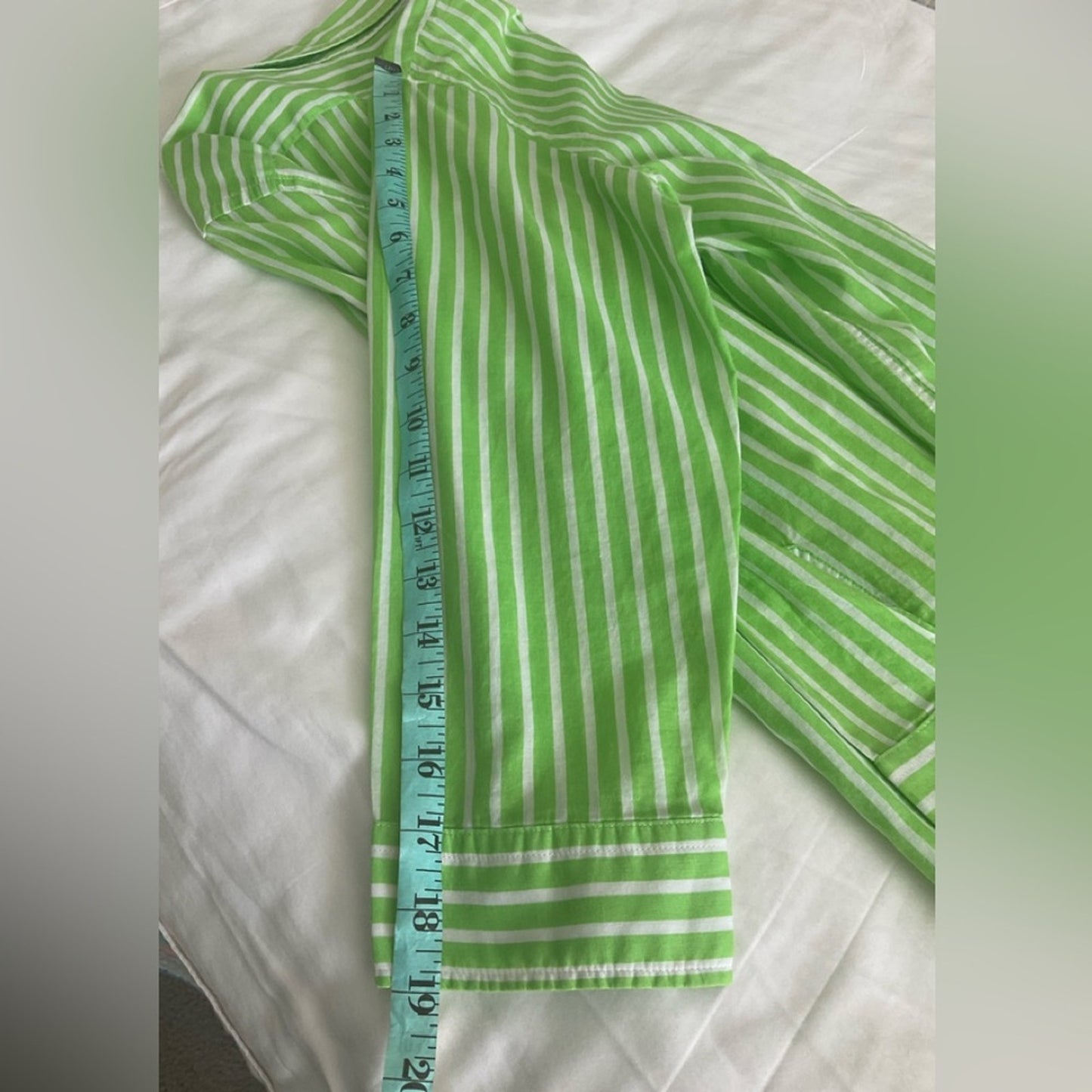 Lauren Ralph Lauren Green Striped Women's Button Down Shirt