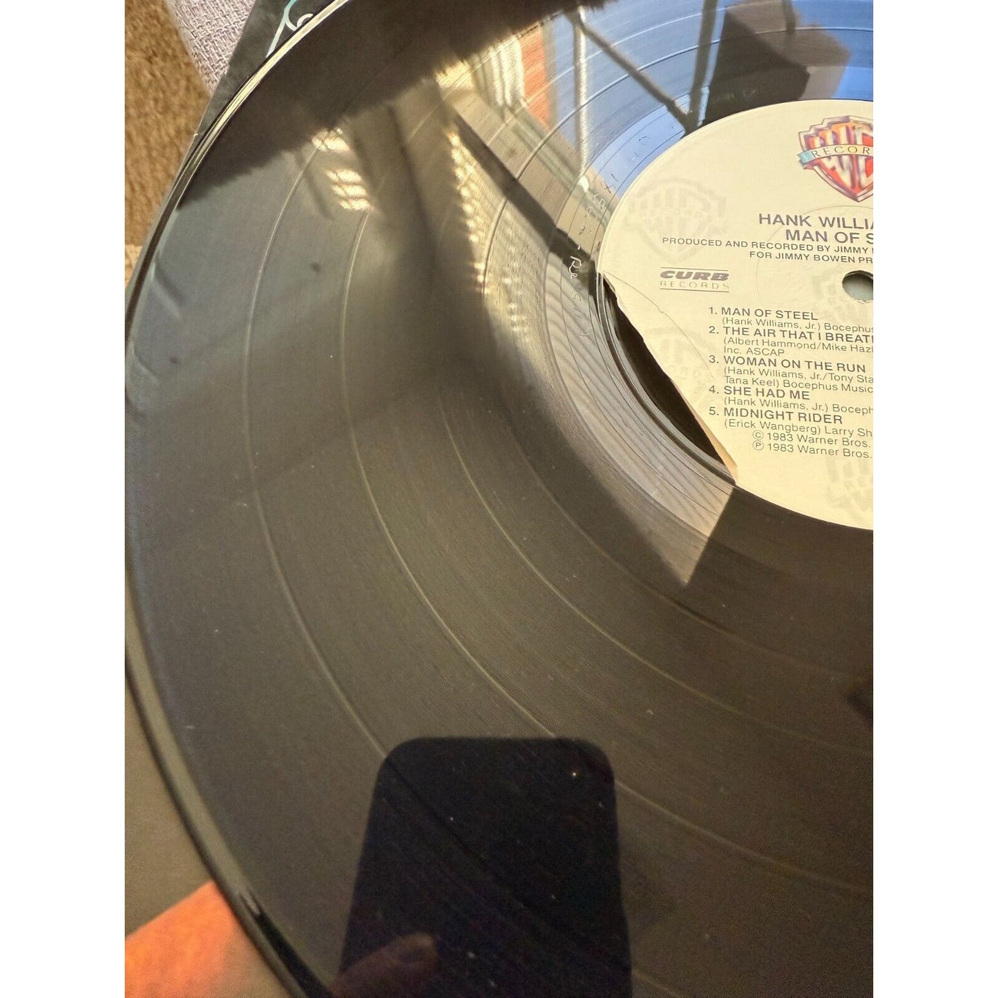 Man of Steel by Hank Williams, Jr. - WB 1-23924 Vinyl