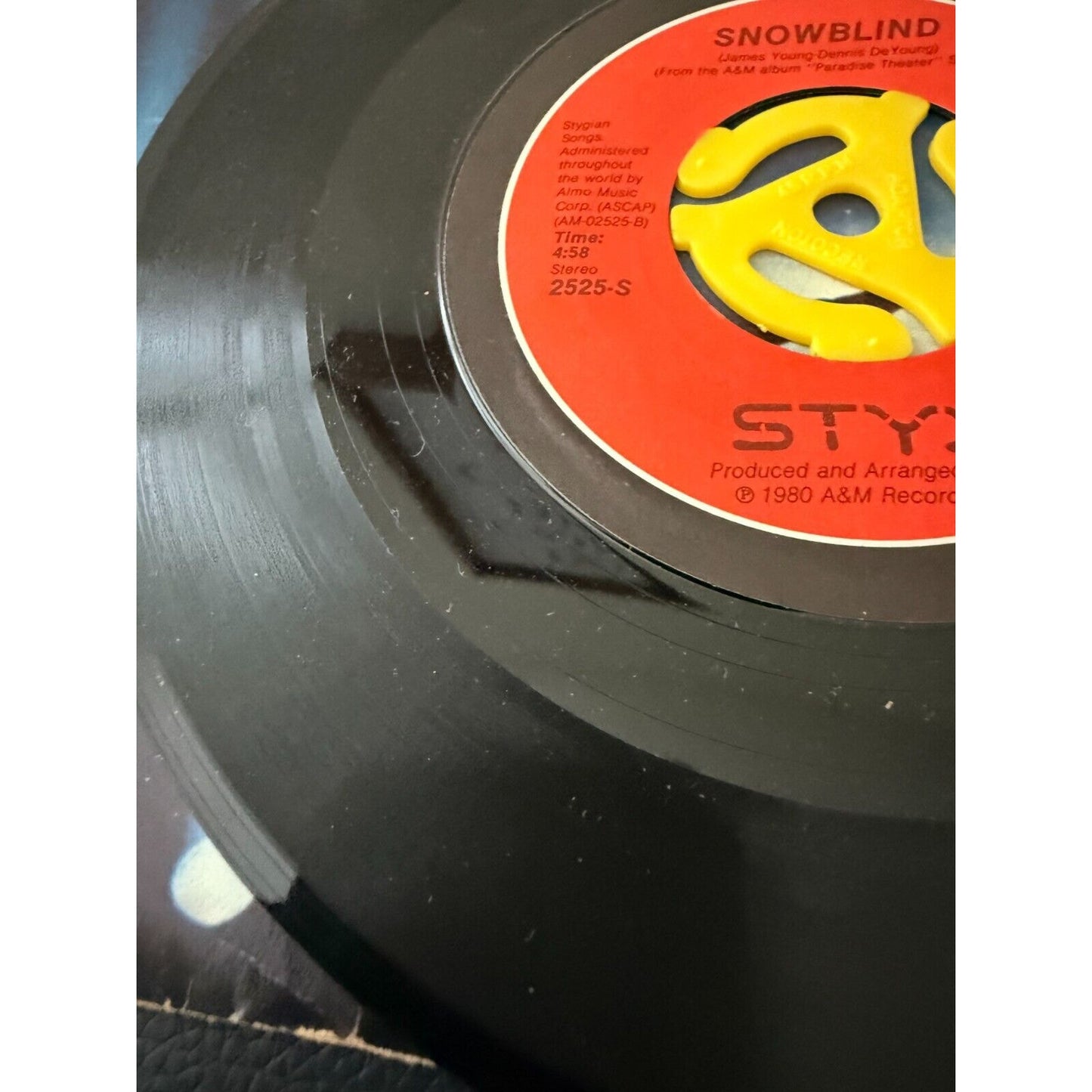 Styx "Mr. Roboto" "Snowblind" 45 1983 A&M Picture Sleeve