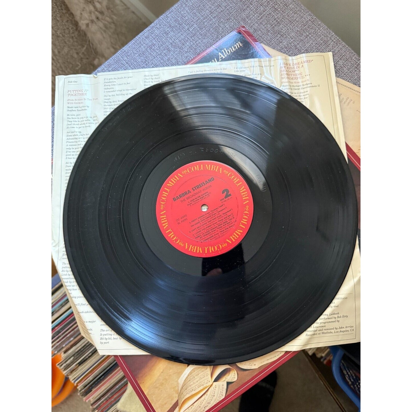 Barbra Streisand "The Broadway Album" LP Vinyl Record 1985
