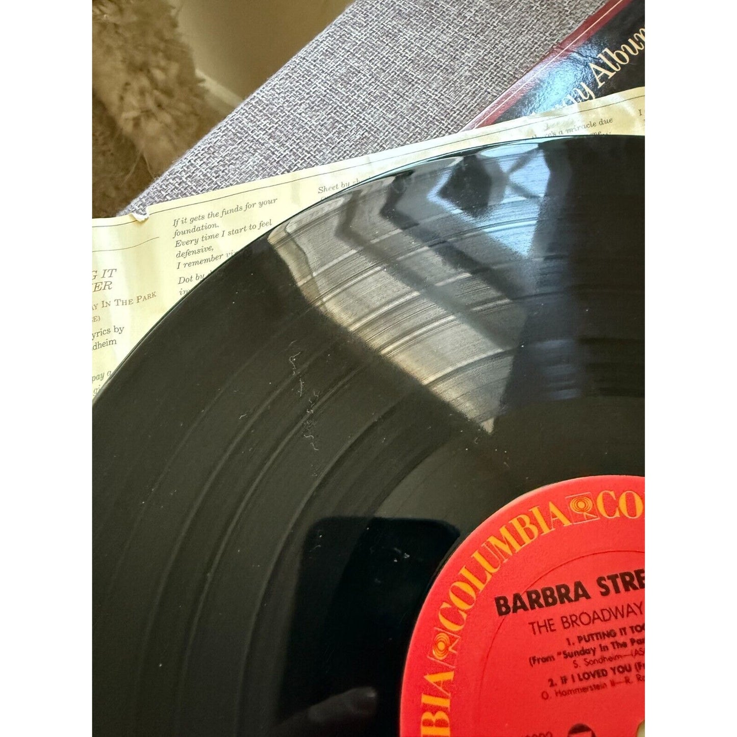 Barbra Streisand "The Broadway Album" LP Vinyl Record 1985