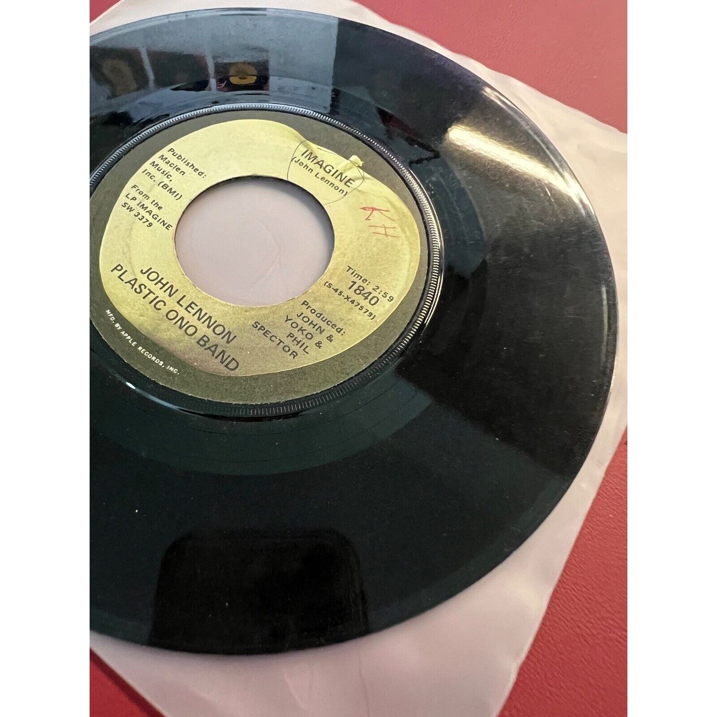 John Lennon Plastic Ono Band Imagine/It's So Hard Apple Record 1840 45RPM
