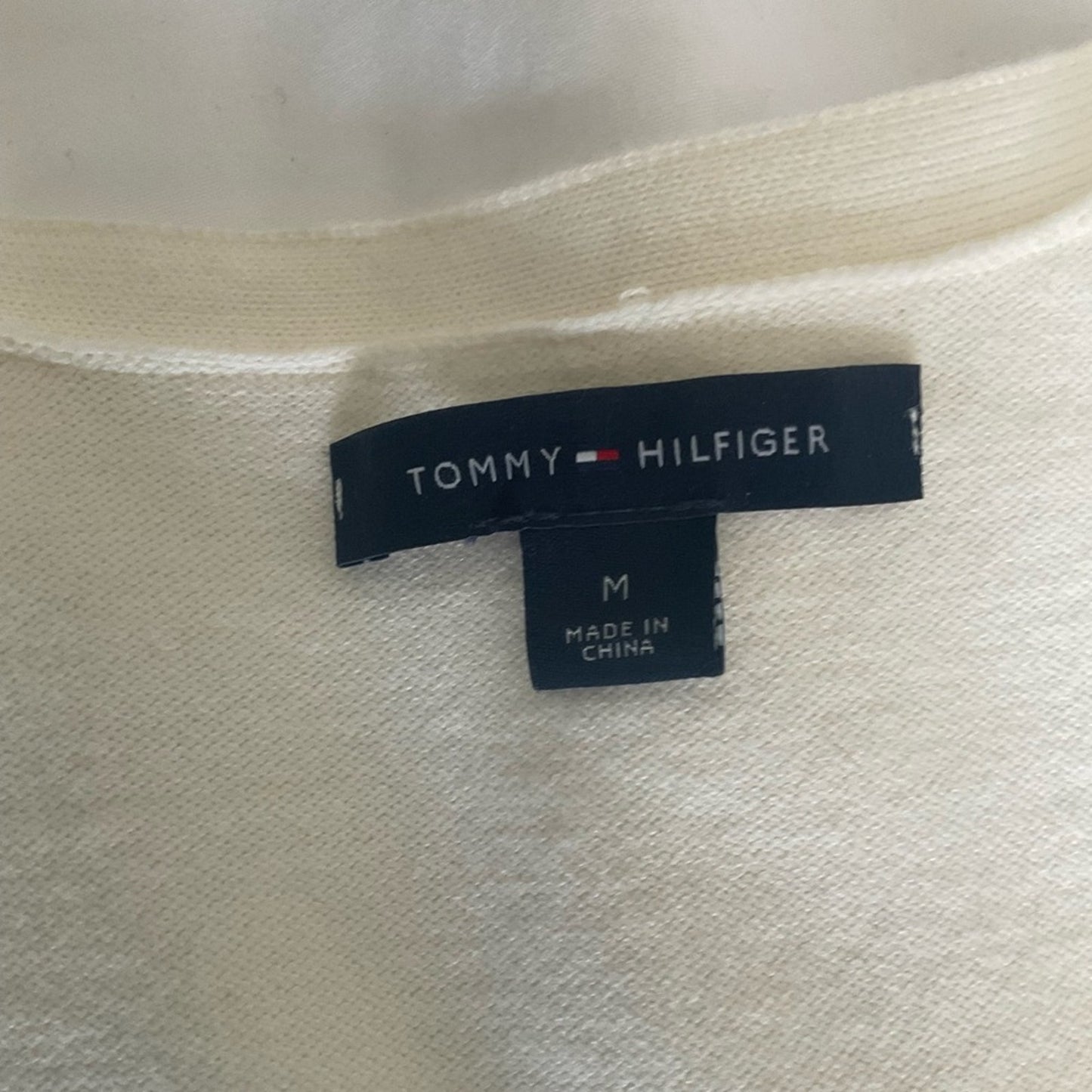 Tommy Hilfiger Women's White V-Neck Top