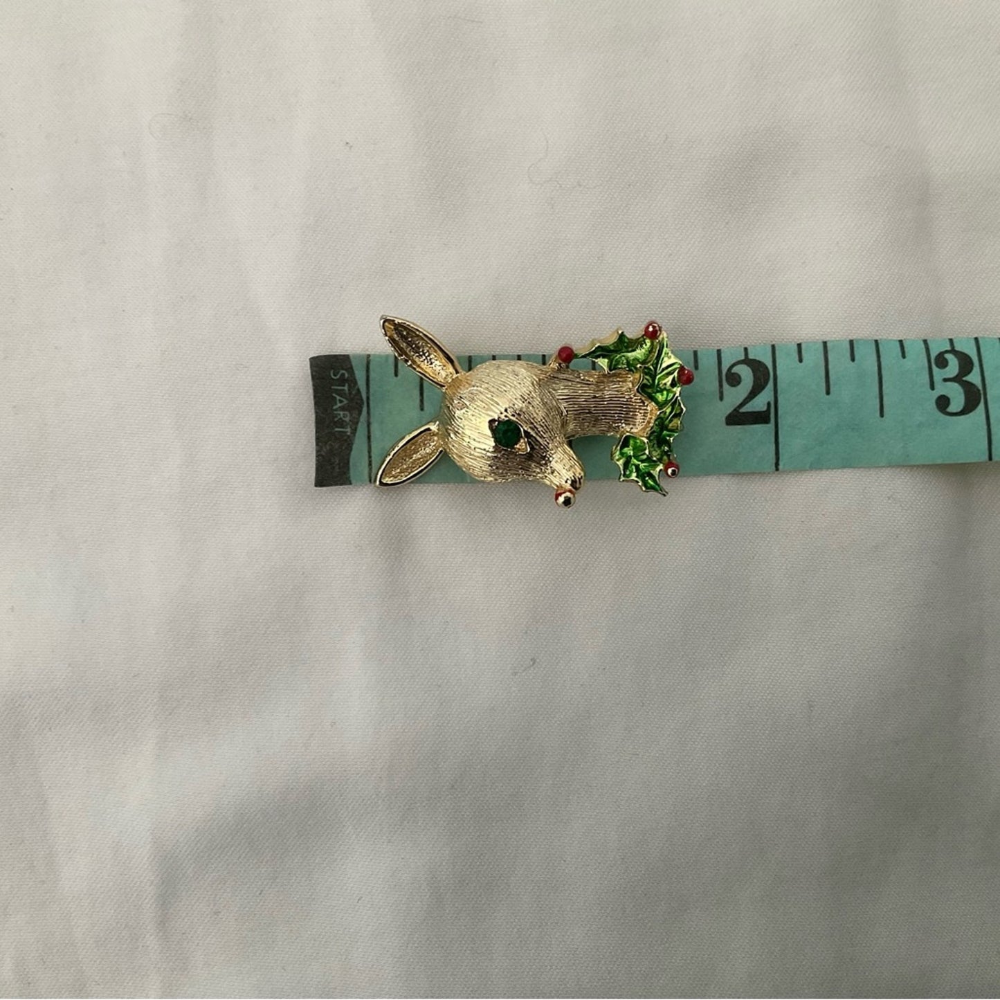 Gerry’s Vintage Gold and Green Reindeer Brooch