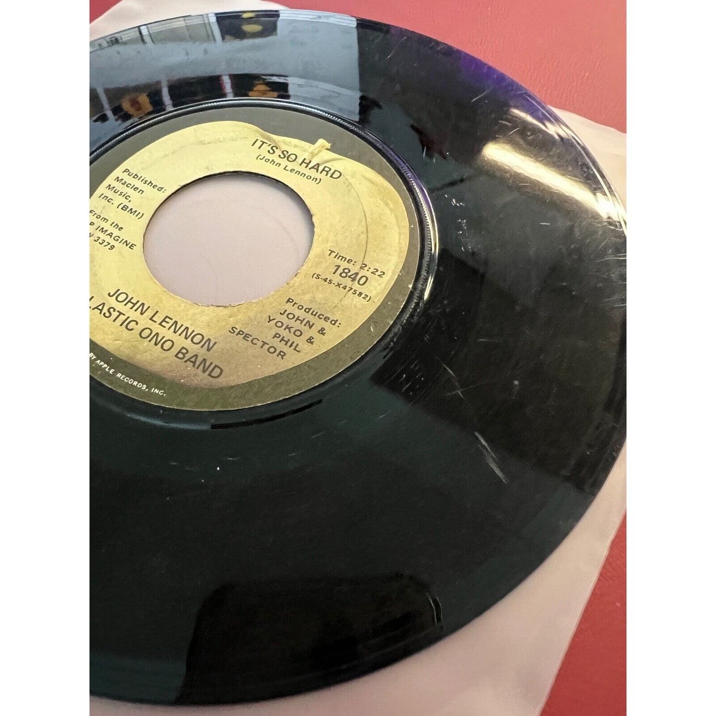 John Lennon Plastic Ono Band Imagine/It's So Hard Apple Record 1840 45RPM