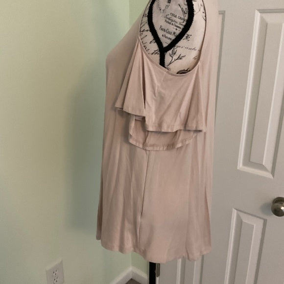 a.gain Beige S/S cold shoulder tunic
